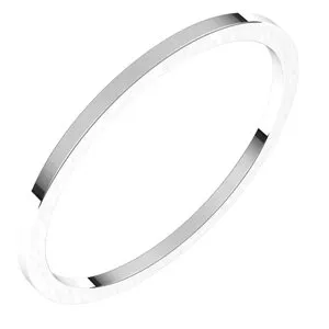 14K White 1 mm Flat Band Size 6
