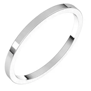 14K White 1.5 mm Flat Band Size 11.5