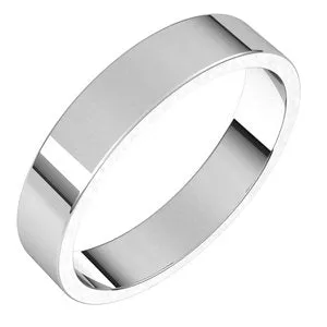 14K White 4 mm Flat Band Size 7