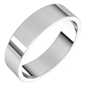 14K White 5 mm Flat Band Size 10