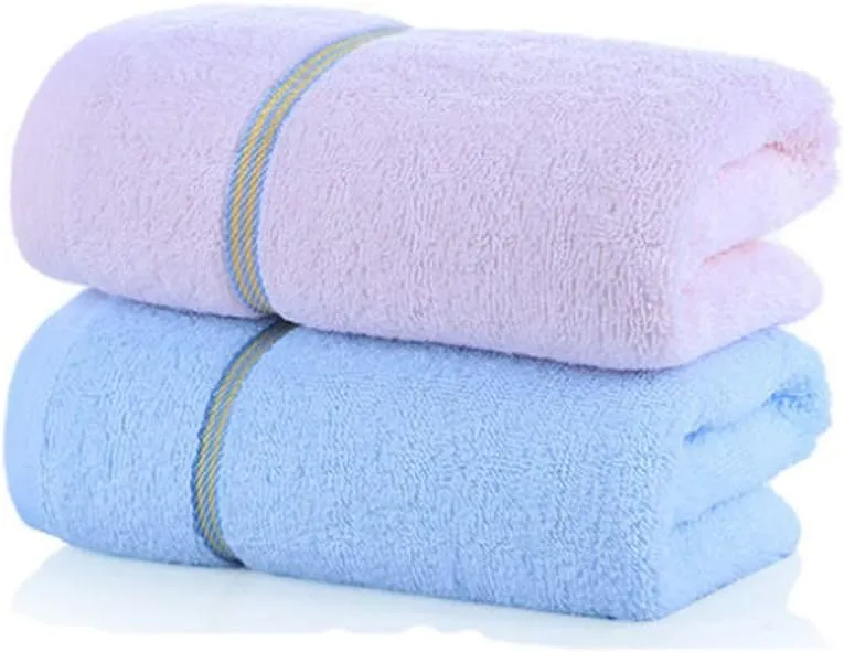2 Large Towels, Cotton, Wash Face and Bath, Household Adult Men and Women, Cotton Soft, Absorbent and Non-linting(D)