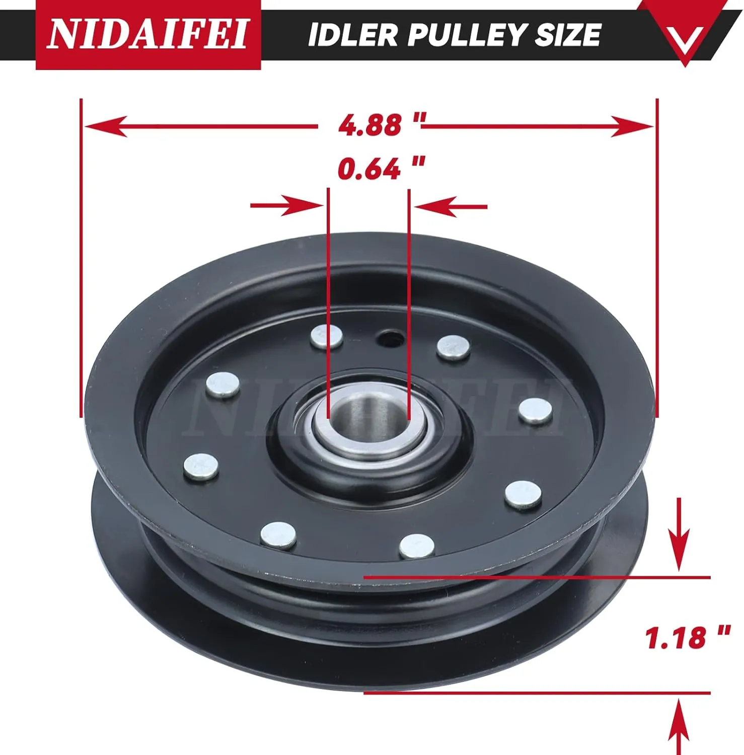 2 Pack 30224 Idler Pulley Replaces Dixie Chopper 30224, Oregon 78-009, 280-850, Rotary 9891 for Dixie Chopper LT2300, LT2400, LT2500, RB2700, SE2550, SE2750 Lawn Mowers