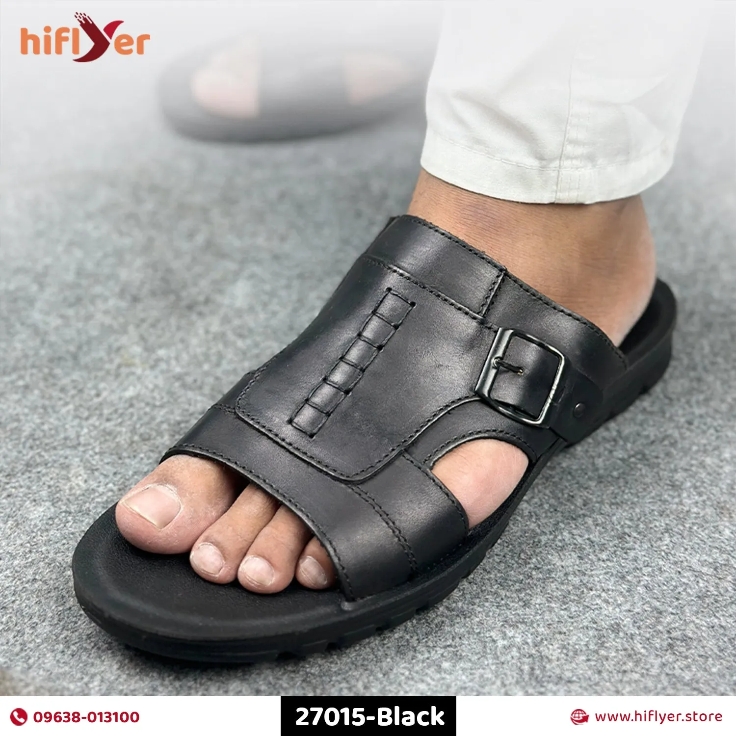 27015-Black  Premium High-Quality Men's sandal