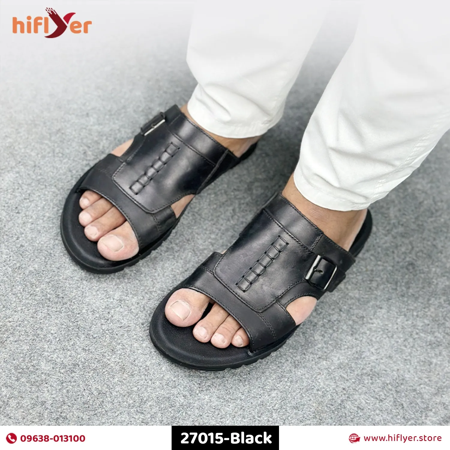 27015-Black  Premium High-Quality Men's sandal