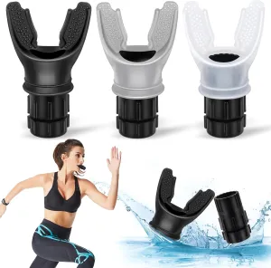 3 PCS Portable Breathing Trainer with Adjustable Resistance Settings for Enhanced Strength and Endurance, Exercise Trainer - Lightweight, Easy to Clean (Black/Grey/White)