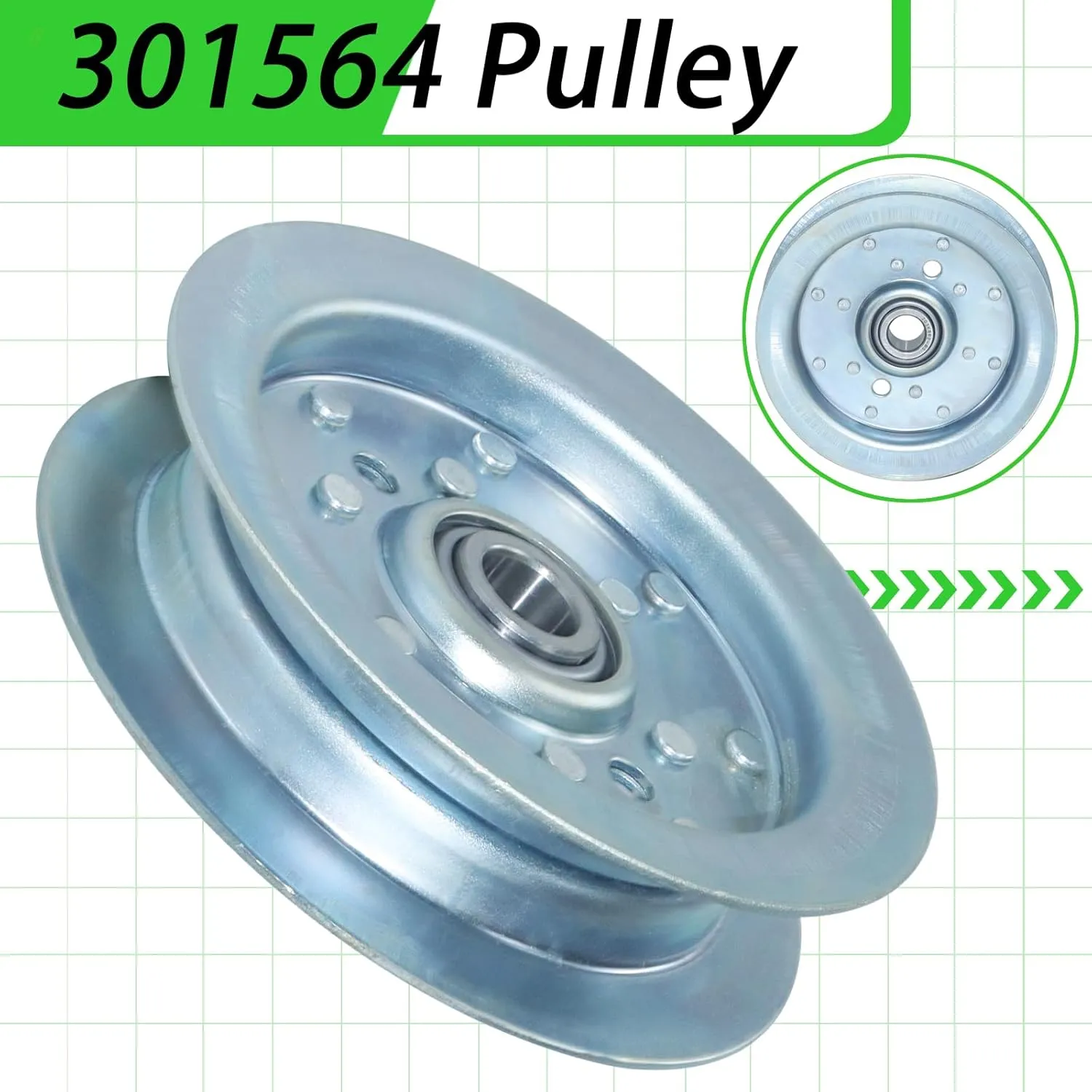 301564 Idler Pulley Replaces Dixie Chopper 300401, 301564, Rotary 13413 for Dixie Chopper 2044, 2344, 2350, 2460, 2560, 2650, 3360, 3372, Classic 2550, Classic 2750, Classic 2760 Lawn Mowers