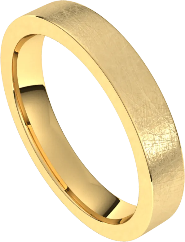 3.5mm Flat Ice Finish Comfort Fit Wedding Ring