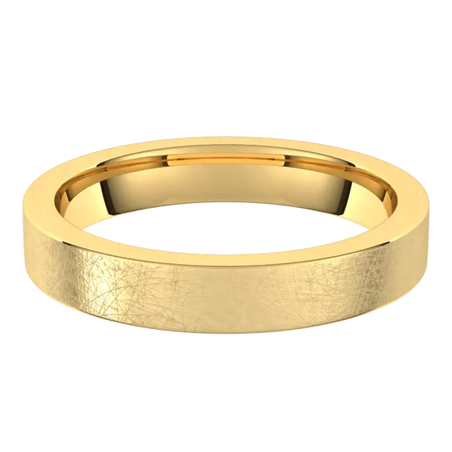 3.5mm Flat Ice Finish Comfort Fit Wedding Ring