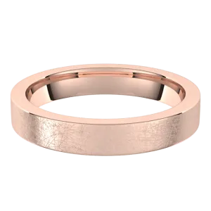 3.5mm Flat Ice Finish Comfort Fit Wedding Ring