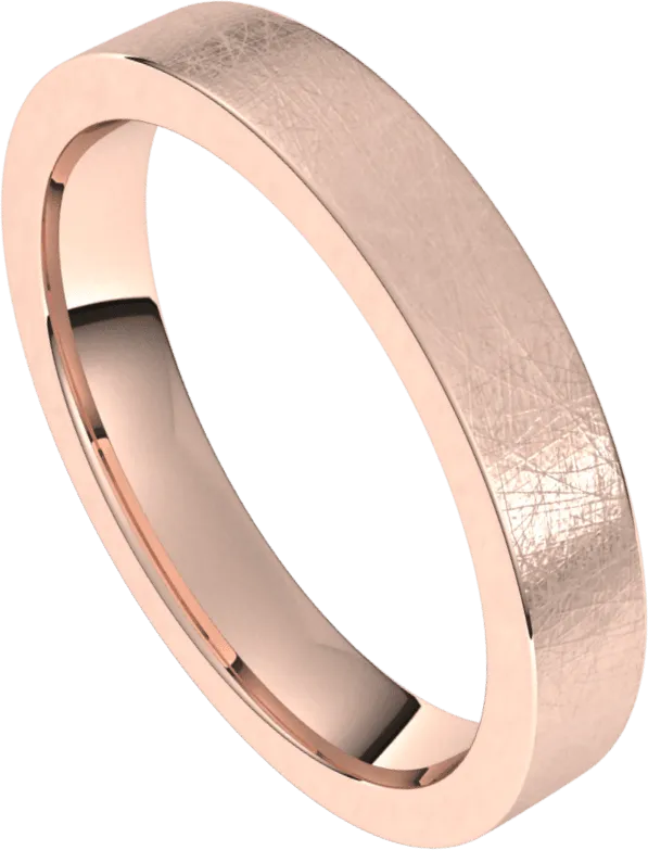 3.5mm Flat Ice Finish Comfort Fit Wedding Ring