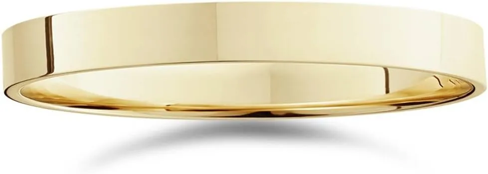 3mm Flat High Polished Wedding Band 10K Yellow Gold