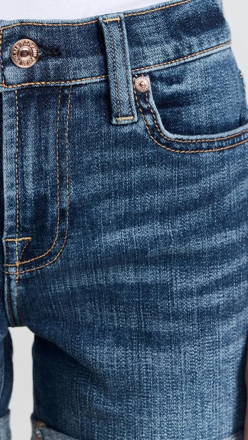 7 For All Mankind Female Broken Twill Mid Rolll Shorts
