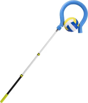 72.4in Volleyball Spike Trainer，Adjustable Length 41.3in-72.4in Volleyball Hitting Trainer with Question Mark Hook，Durable Volleyball Training Equipment Suitable for Volleyball Training(No Volleyball)