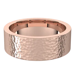 7mm Flat Hammer Finish Comfort Fit Wedding Ring