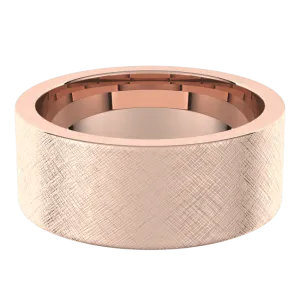 8mm Flat Florentine Finish Comfort Fit Wedding Ring
