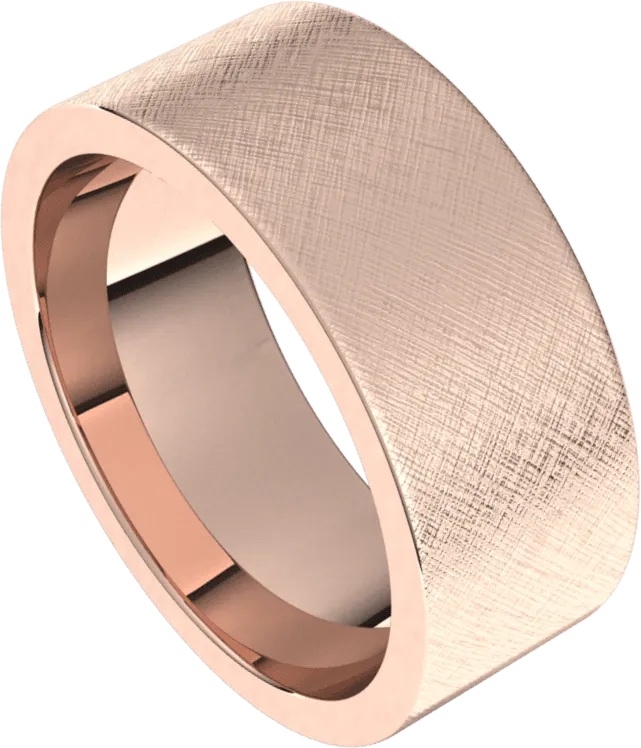 8mm Flat Florentine Finish Comfort Fit Wedding Ring