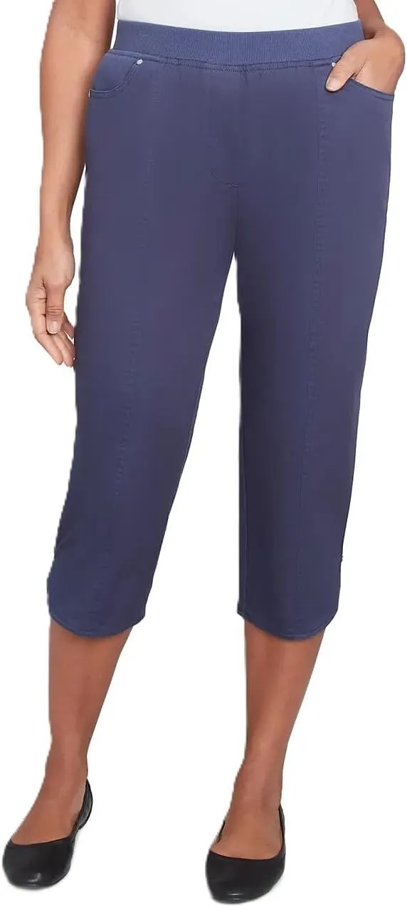 Alfred Dunner Nantucket Cotton Capri Pants with Tulip Edge