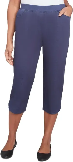 Alfred Dunner Nantucket Cotton Capri Pants with Tulip Edge