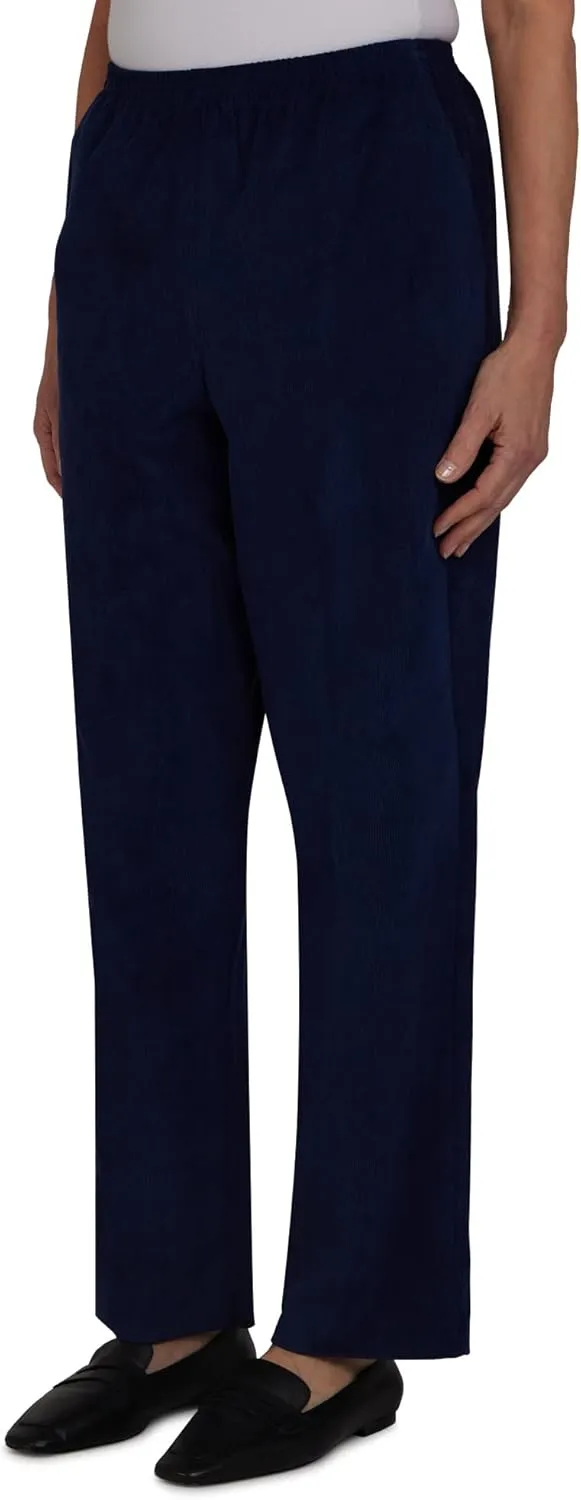 Alfred Dunner Petite Women's Classic Corduroy Pull-on Short Length Pant