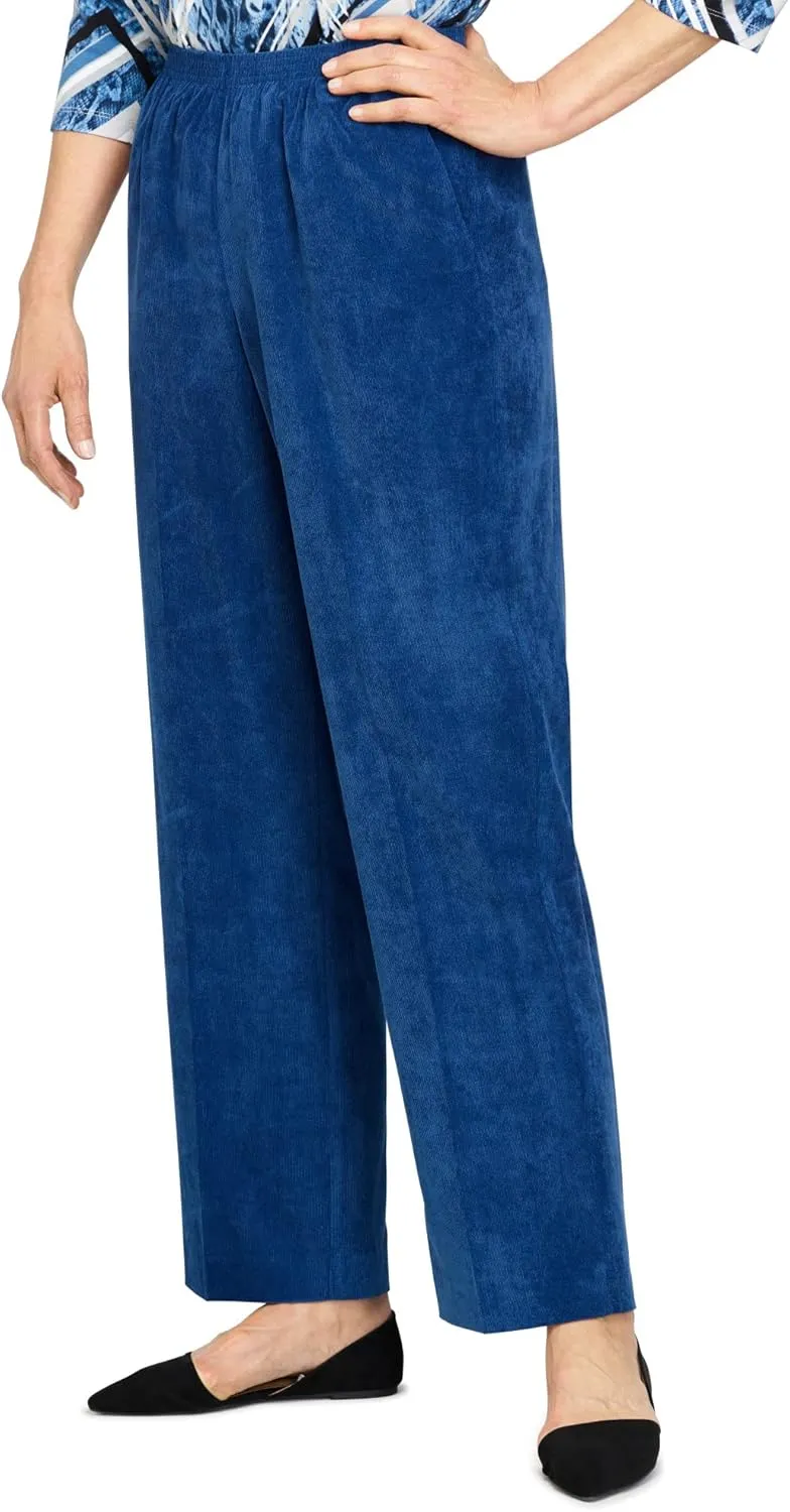 Alfred Dunner Women's Classic Corduroy Pull-on Average Length Pant