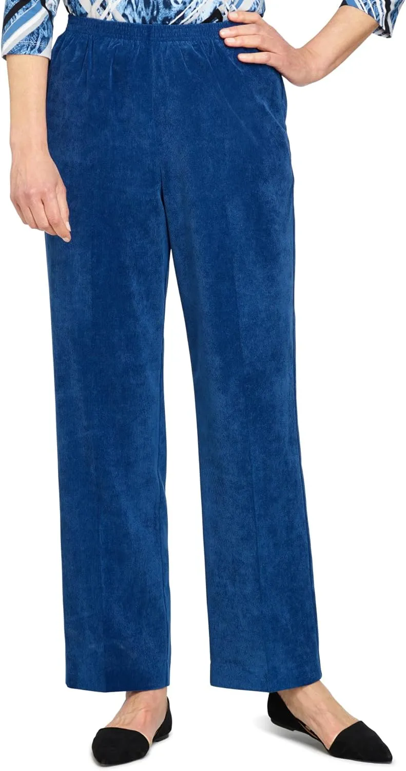 Alfred Dunner Women's Classic Corduroy Pull-on Average Length Pant