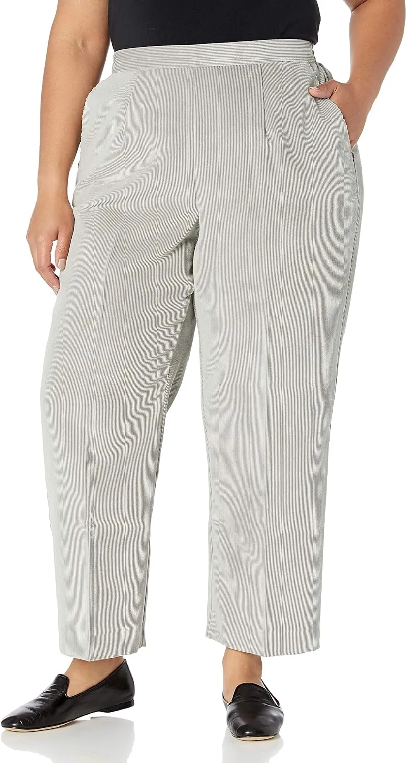 Alfred Dunner Women's Plus Size Cordury Short, Clean Front, Back Elastic
