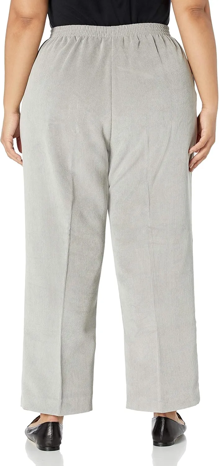 Alfred Dunner Women's Plus Size Cordury Short, Clean Front, Back Elastic