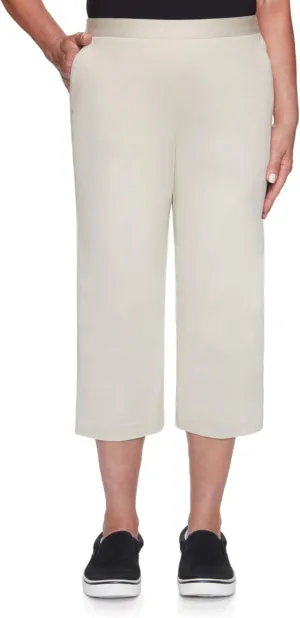 Alfred Dunner Women's Twill Classic Fit Capri Pant