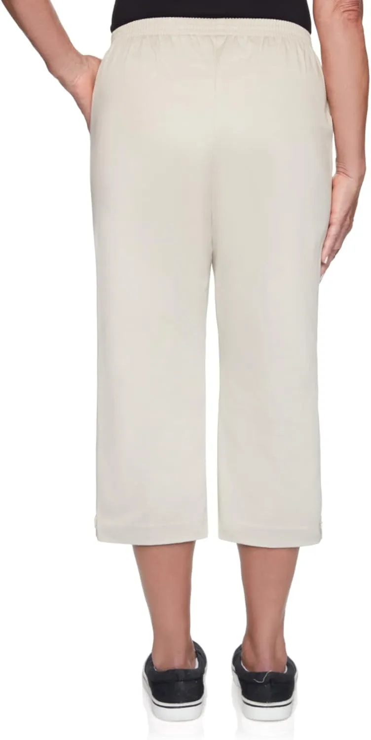 Alfred Dunner Women's Twill Classic Fit Capri Pant