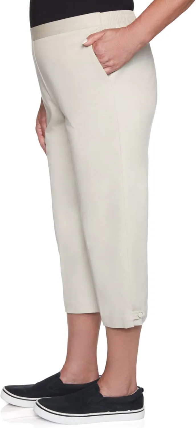 Alfred Dunner Women's Twill Classic Fit Capri Pant