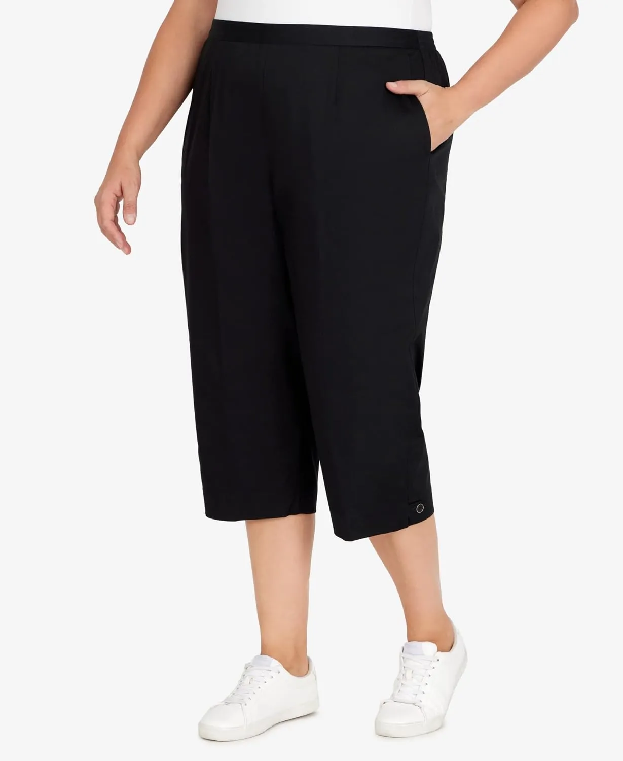 Alfred Dunner Women's Twill Classic Fit Capri