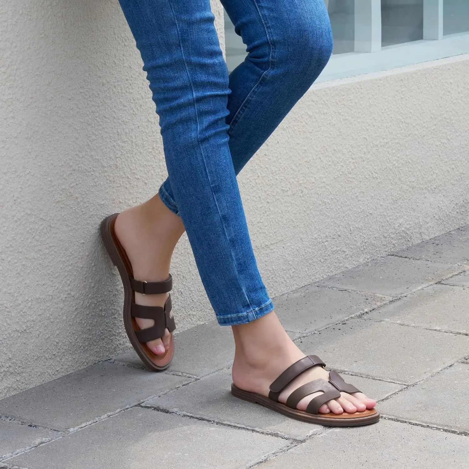 Alicegana Sandals for Women 2025 Dressy: Summer Flat Comfortable Slip on Shoes Fashion Walking Sandals Women