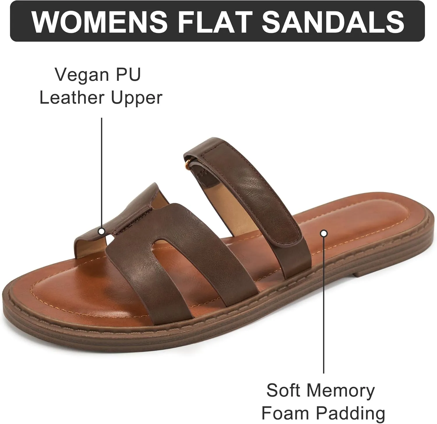 Alicegana Sandals for Women 2025 Dressy: Summer Flat Comfortable Slip on Shoes Fashion Walking Sandals Women