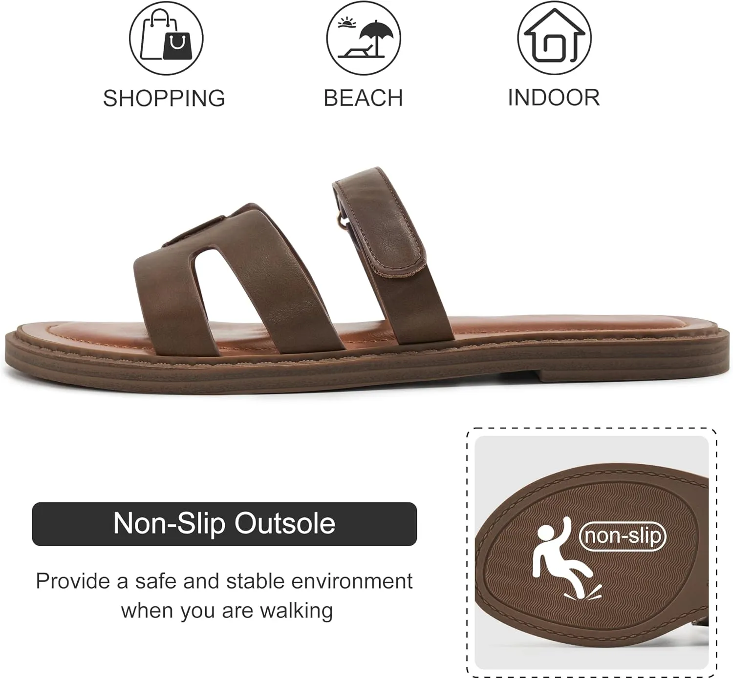 Alicegana Sandals for Women 2025 Dressy: Summer Flat Comfortable Slip on Shoes Fashion Walking Sandals Women