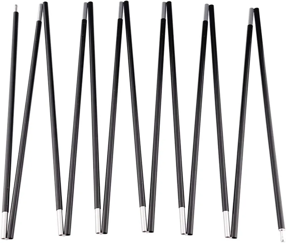 Aluminum Tent Poles Replacement, Black Pre-Assembled Tent Pole, 7001 T6 Heated Camping Tent Rod