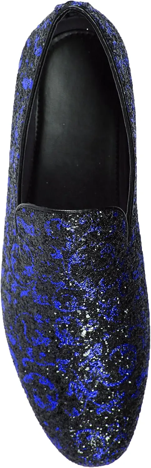 Amali Men's Paisley Metallic Erin Driving Smoking Slip On Loafer Dress Shoe