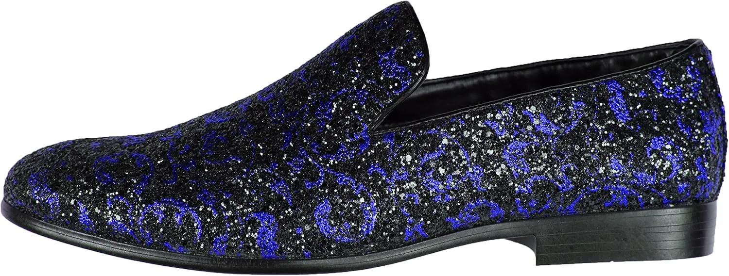 Amali Men's Paisley Metallic Erin Driving Smoking Slip On Loafer Dress Shoe