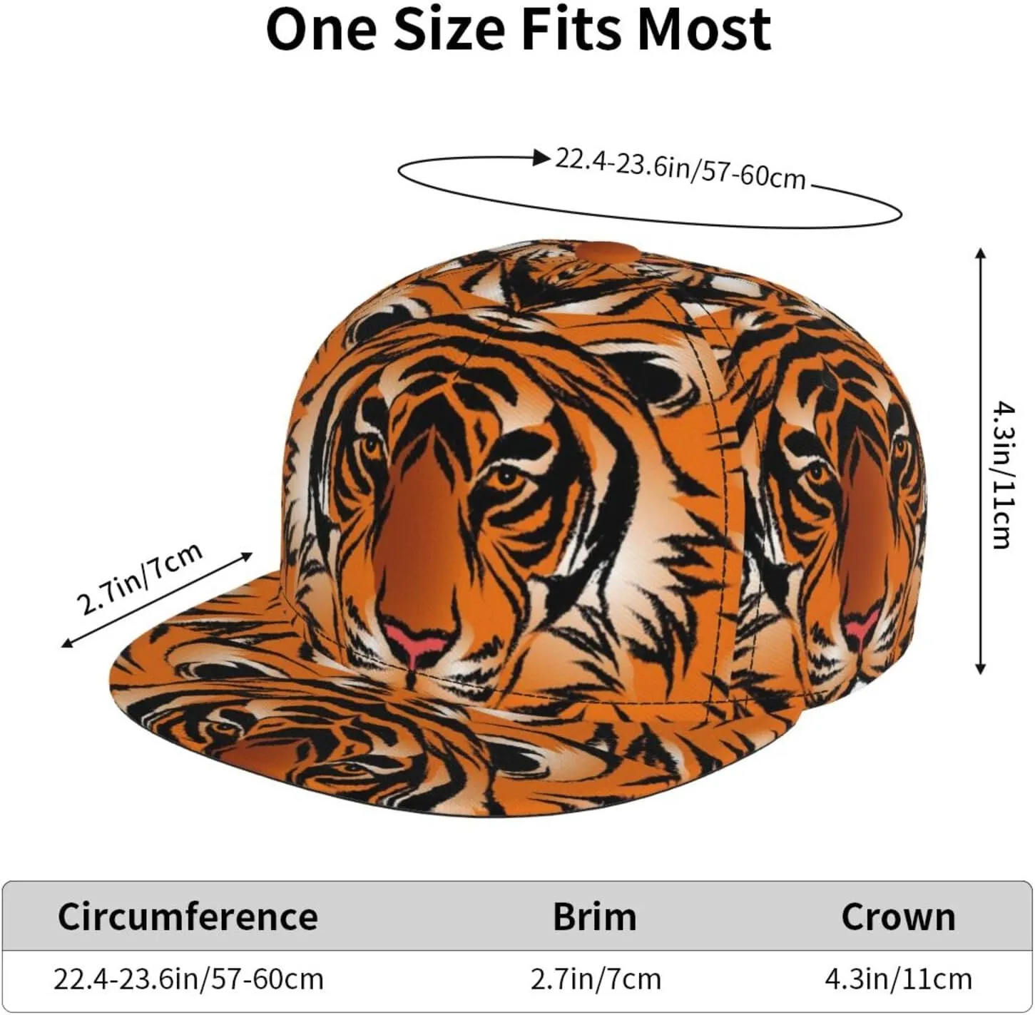 Baseball Cap, Flat Brim Snapback Hat, Unisex