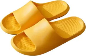 Beach Sandals Women's Soft Bottom EVA Bathroom Shower Slippers Non Slip Sandal Soft Sole Home Shoes Pillow Slippers(Yellow,38-39)