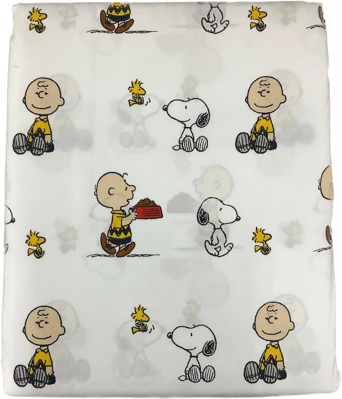 Berkshire Peanuts Sheet Set (White - Charlie Carrying Red Dog Bowl, Full)