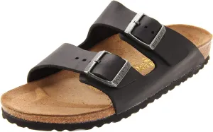 Birkenstock Unisex Arizona Sandal,Black Oiled Leather,43 N EU