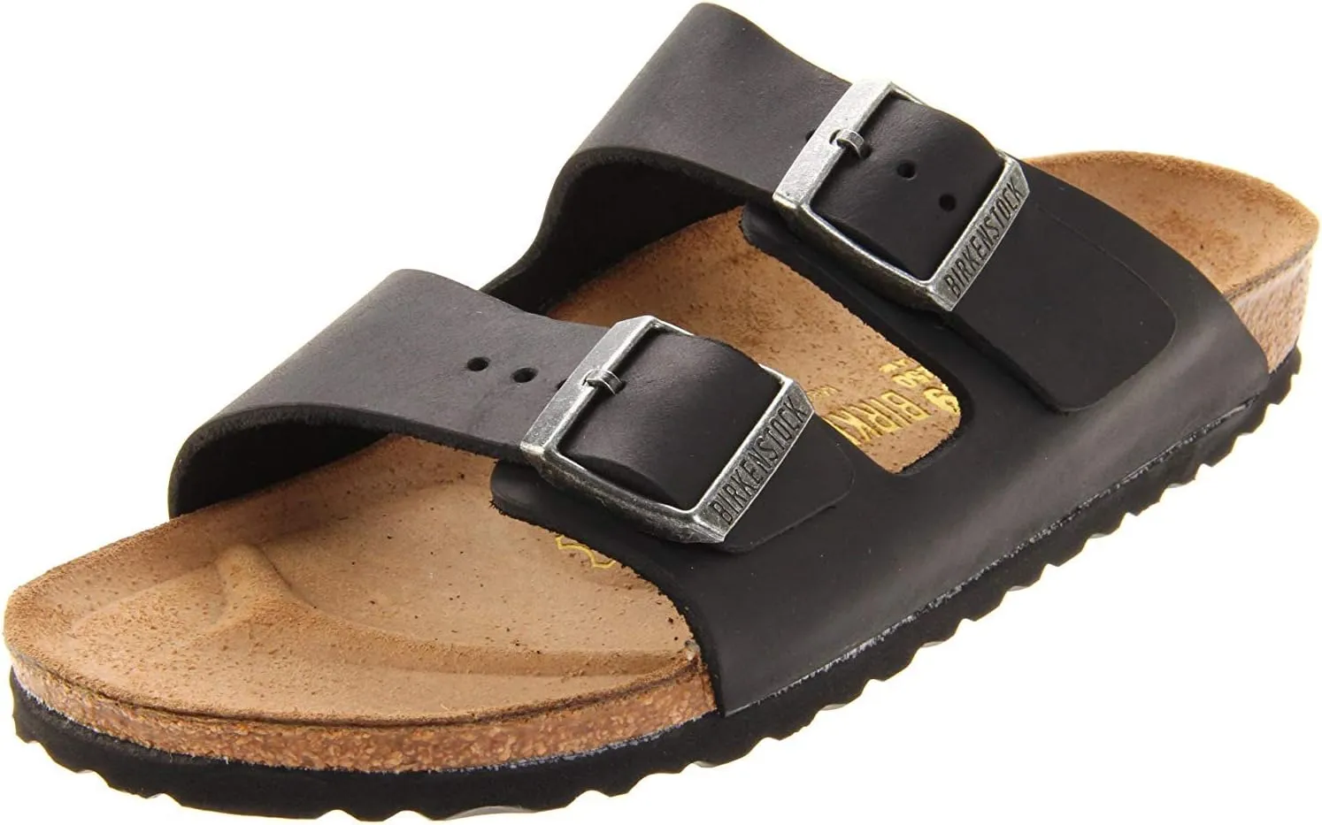Birkenstock Unisex Arizona Sandal,Black Oiled Leather,43 N EU