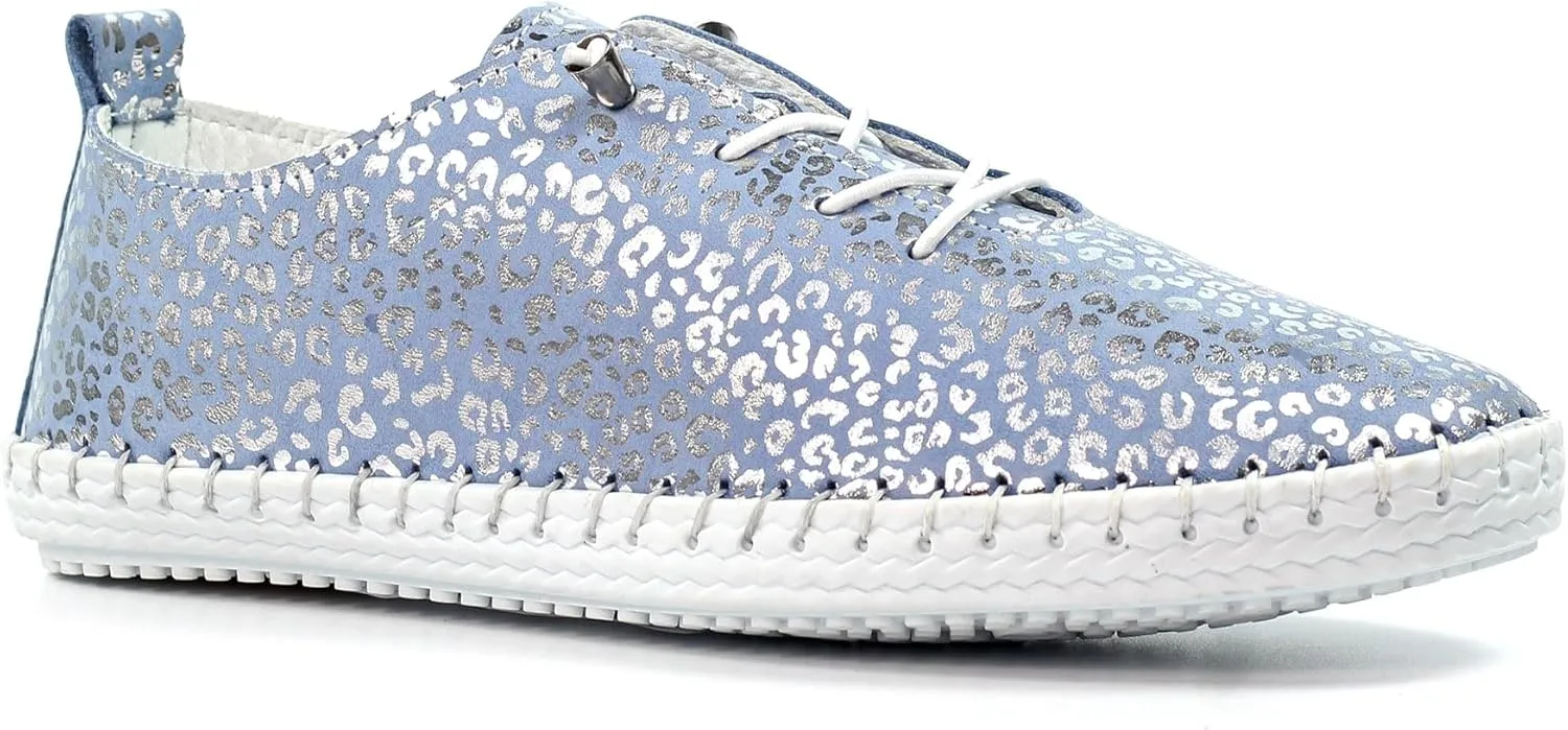 Blade Women's Light Blue Leather Plimsoll