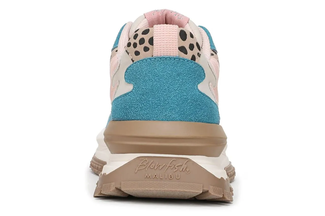 Blowfish Malibu Womens Pink Blue Retro Lace-Up Sneakers -Leo
