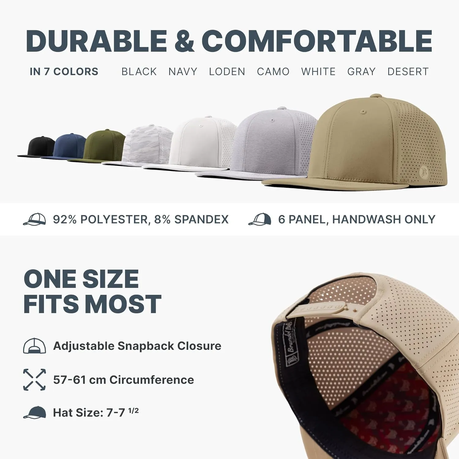 Branded Bills Campus Collection PVC, Lightweight, Comfortable Baseball Cap