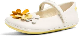Camper Kids Girls Mary Jane Flat, White Natural, 9 Toddler
