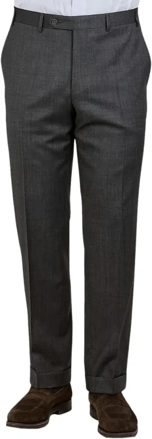 Canali Mens Flat Front Wool Dress Pants 44 Grey IT 62 44 Regular