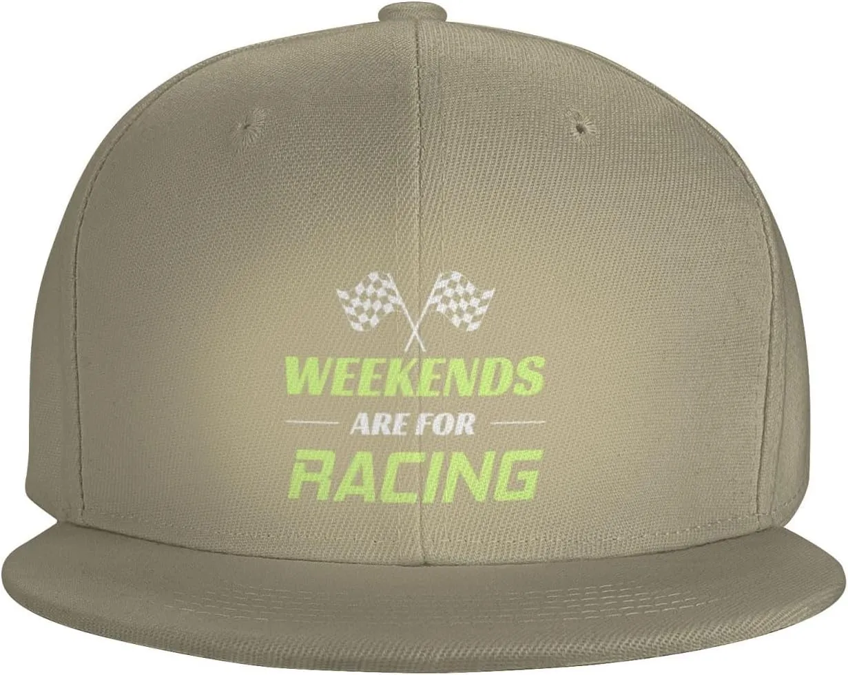 Car Racing Race Funny Motorsport Flat Brim Baseball Cap,Classic Snapback Hat Trucker Hat for Men & Women,Black