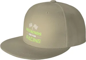 Car Racing Race Funny Motorsport Flat Brim Baseball Cap,Classic Snapback Hat Trucker Hat for Men & Women,Black
