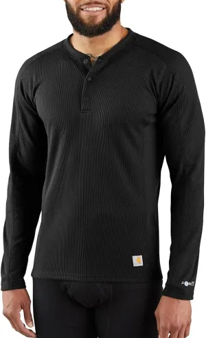 Carhartt Men's Force Midweight Classic Henley Thermal Base Layer Long Sleeve Shirt